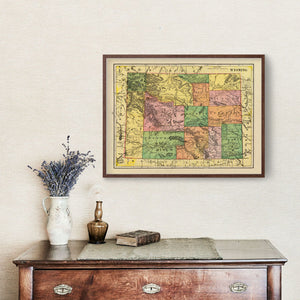 Vintage Map of Wyoming 1909