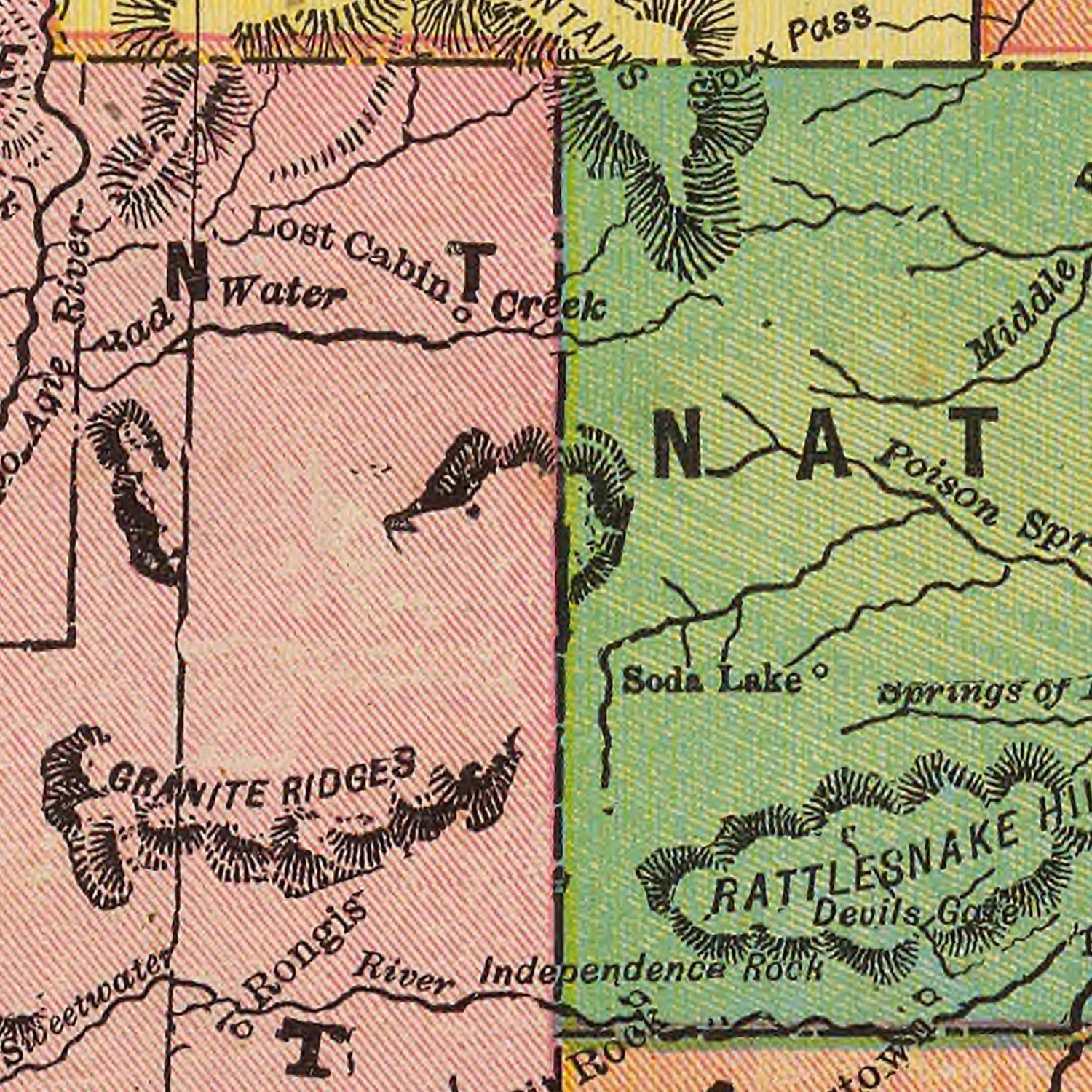 Vintage Map of Wyoming 1909