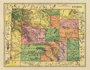 Vintage Map of Wyoming 1909