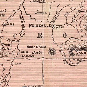 Vintage Map of Oregon 1909