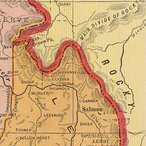 Vintage Map of Idaho 1909