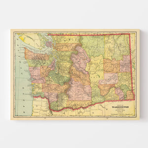 Vintage Map of Washington 1909