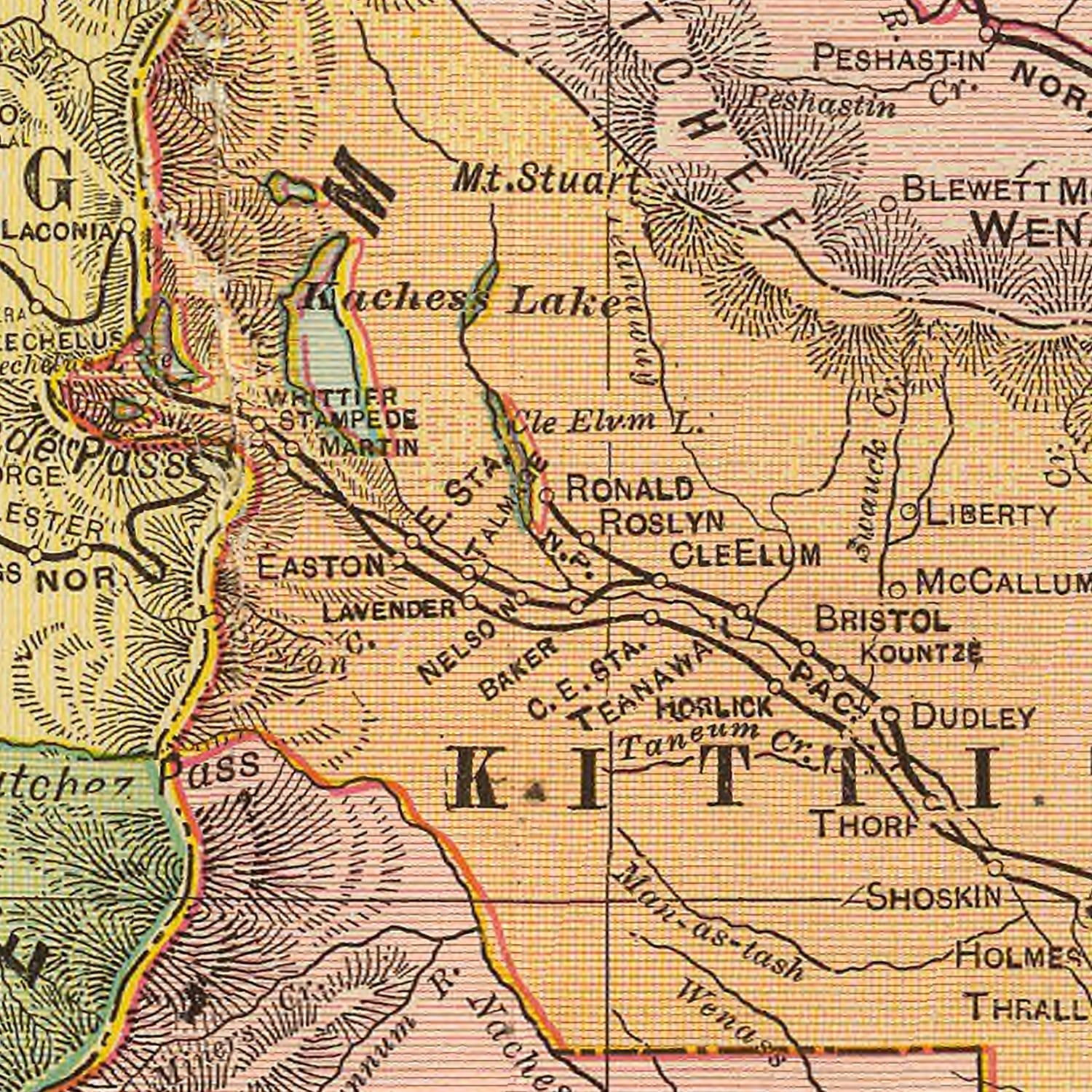 Vintage Map of Washington 1909