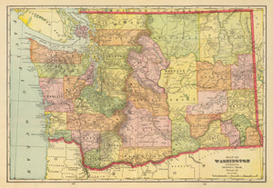 Vintage Map of Washington 1909