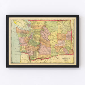 Vintage Map of Washington 1909