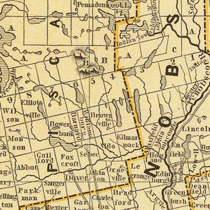 Vintage Map of Maine 1842