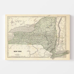 Vintage Map of New York 1842