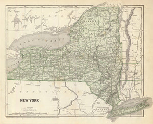 Vintage Map of New York 1842