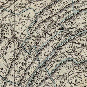 Vintage Map of Pennsylvania 1842
