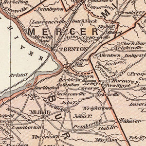 Vintage Map of New Jersey 1842