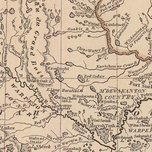 Vintage Map of Iowa & Wisconsin 1842