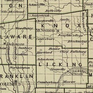 Vintage Map of Ohio 1842