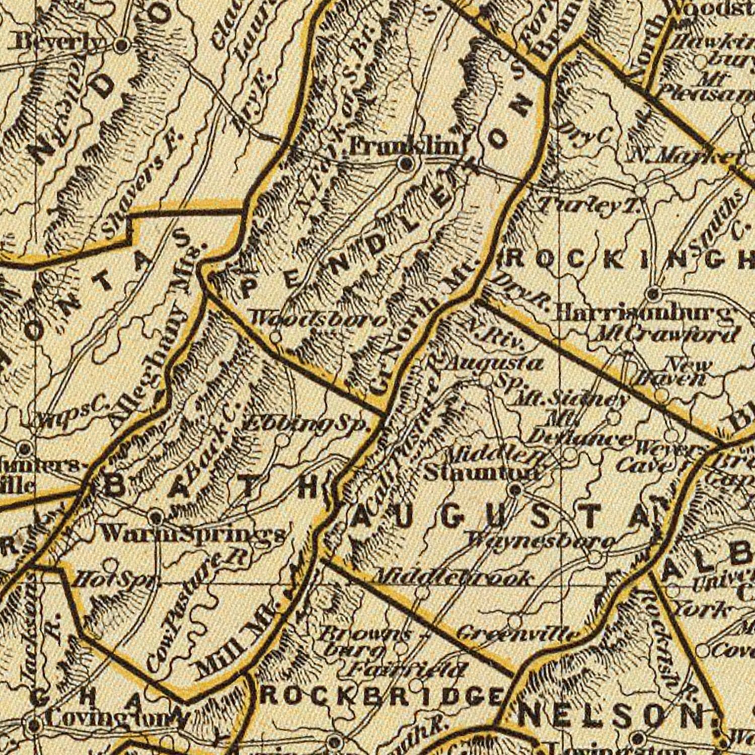 Vintage Map of Virginia 1842