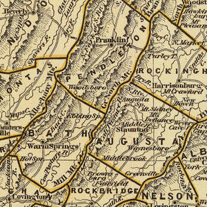 Vintage Map of Virginia 1842