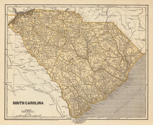 Vintage Map of South Carolina 1842