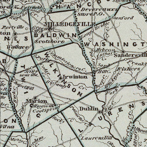 Vintage Map of Georgia 1842