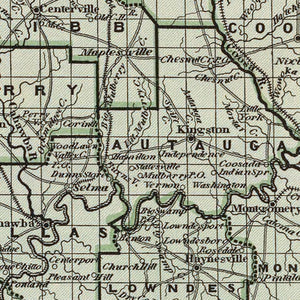 Vintage Map of Alabama 1842