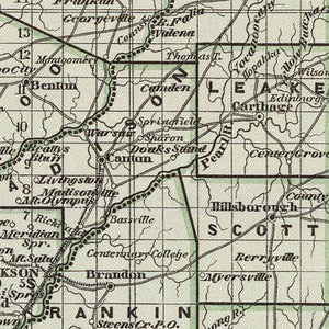 Vintage Map of Mississippi 1842
