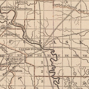 Vintage Map of Arkansas 1842