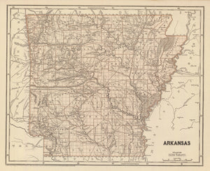 Vintage Map of Arkansas 1842