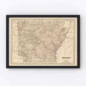 Vintage Map of Arkansas 1842