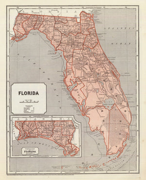 Vintage Map of Florida 1842