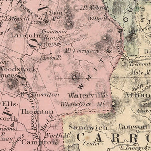 Vintage Map of New Hampshire 1861