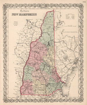 Vintage Map of New Hampshire 1861