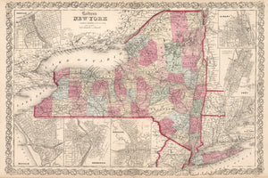 Vintage Map of New York 1861