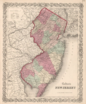 Vintage Map of New Jersey 1861