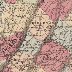 Vintage Map of Virginia 1861