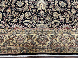 Indo Persian Rug 8 x 9.4, Allover Floral Design, Vintage Room Sized Rug, Traditional Oriental Carpet, Hand Knotted Rug for Living Room, Nice