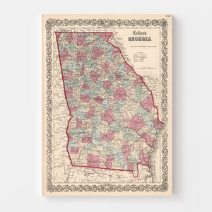 Vintage Map of Georgia 1861