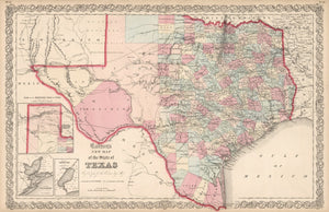Vintage Map of Texas 1861