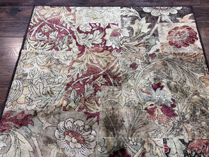 Modern Abstract Area Rug 5x7, Floral Design, Contemporary Carpet 5 x 7, Multicolor