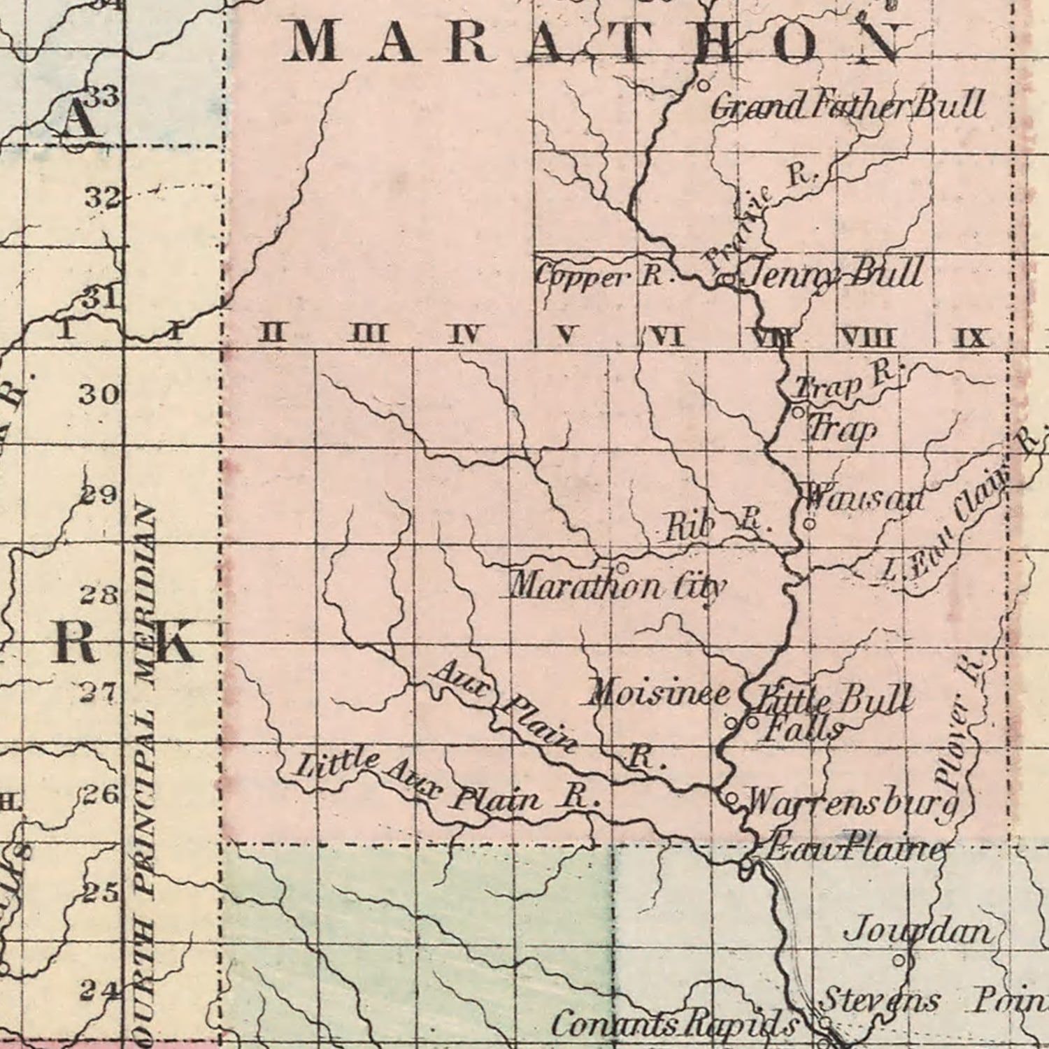 Vintage Map of Wisconsin 1861