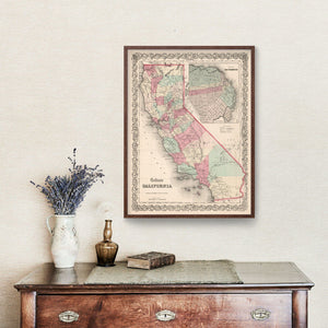 Vintage Map of California 1861