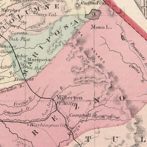 Vintage Map of California 1861