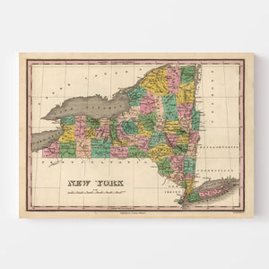Vintage Map of New York 1824