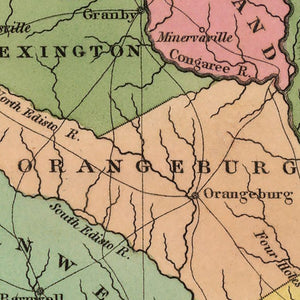 Vintage Map of South Carolina 1824