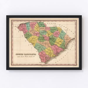 Vintage Map of South Carolina 1824