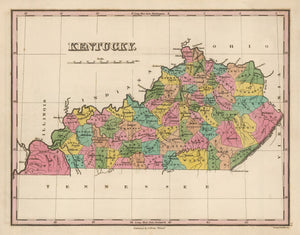 Vintage Map of Kentucky 1824