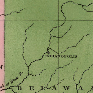 Vintage Map of Indiana 1824