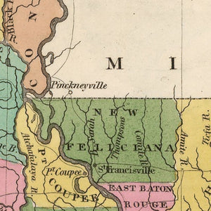 Vintage Map of Louisiana 1824