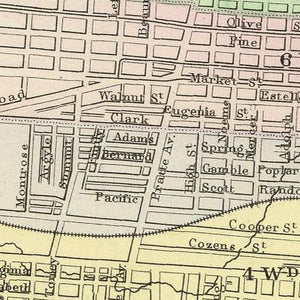 Vintage Map of Saint Louis, Missouri 1890