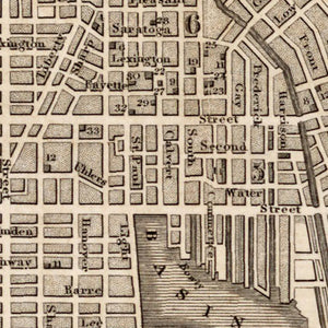 Vintage Map of Baltimore, Maryland 1844