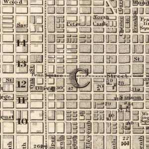 Vintage Map of Philadelphia, Pennsylvania 1844