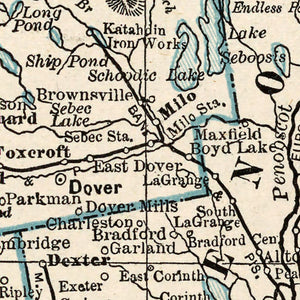 Vintage Map of Maine 1893