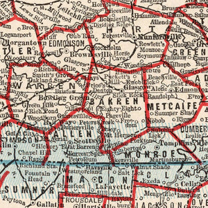 Vintage Map of Kentucky 1893