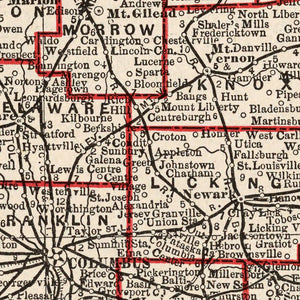 Vintage Map of Ohio 1893